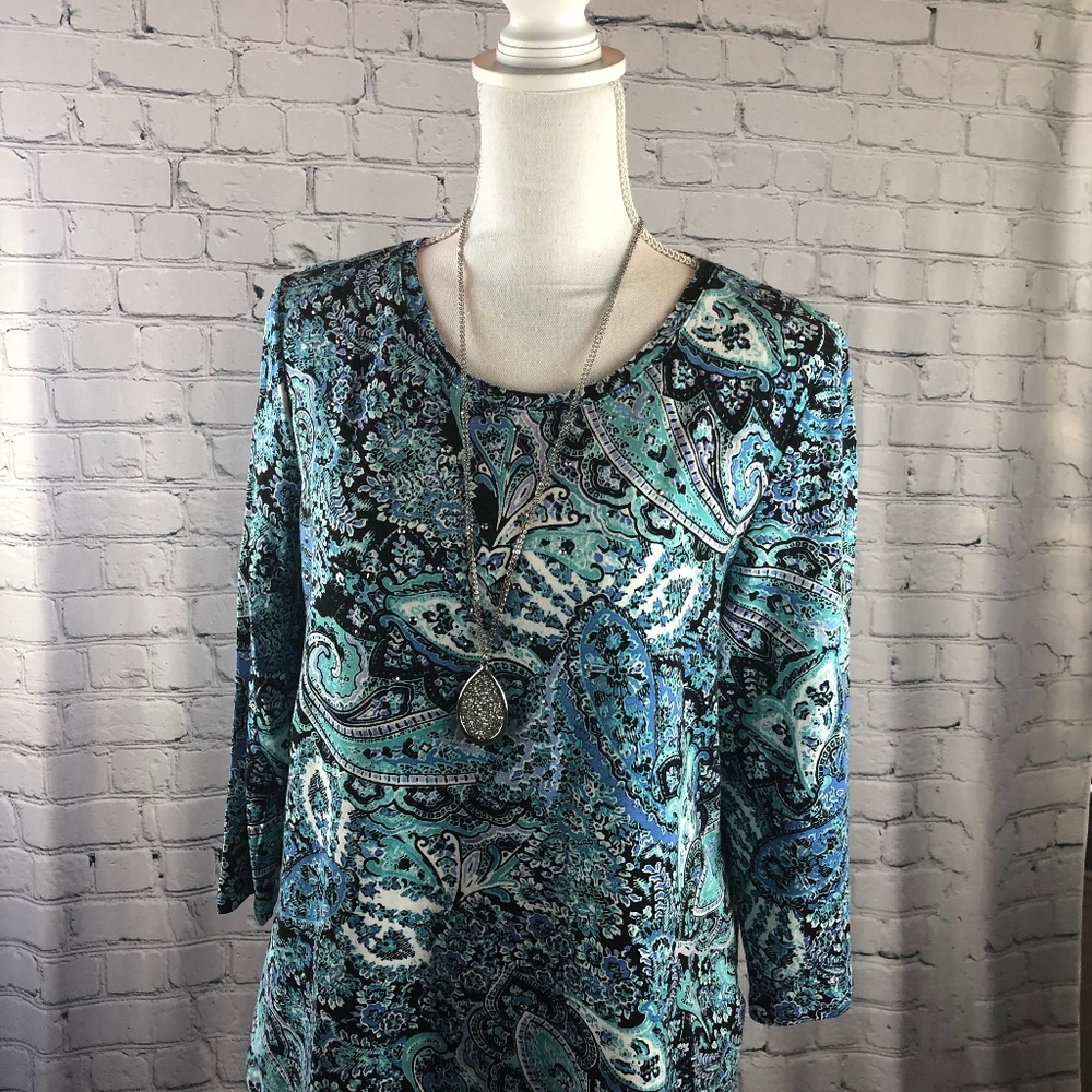 Rafaella Knit 3/4 Sleeve top, Size L